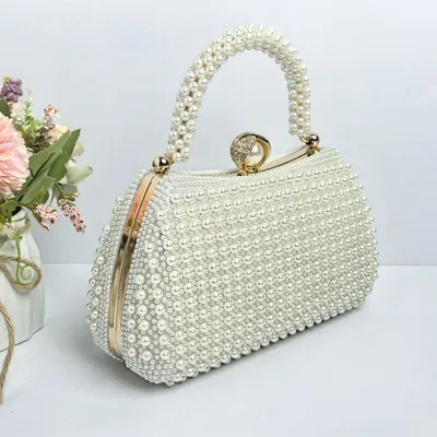 Elegant Pearl Party Bag | Luxury Beaded Evening Crossbody Handbag