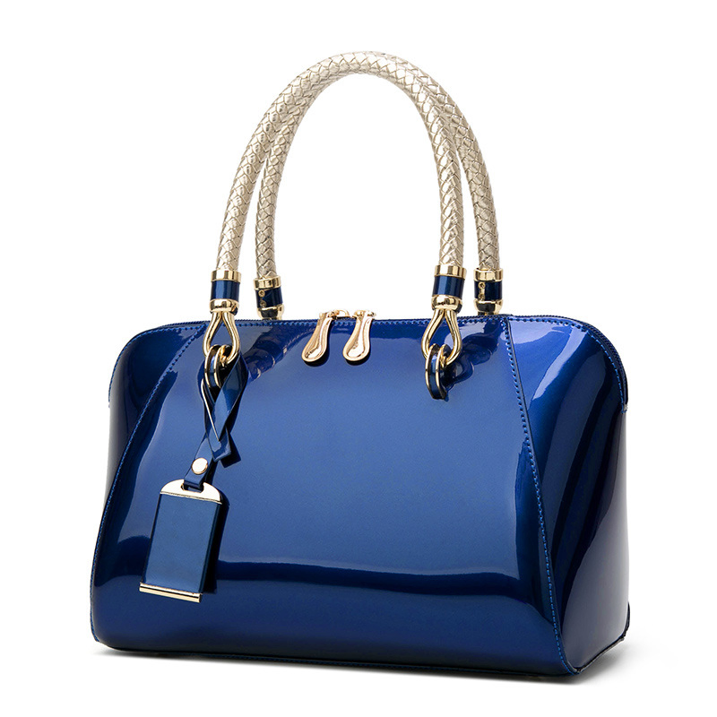 Glossy Patent Boston Handbag | Elegant Women's Shoulder & Crossbody Bag