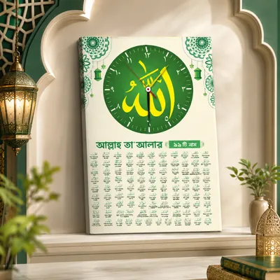 প্রিমিয়াম লুক ইসলামিক ক্লক (C-145)