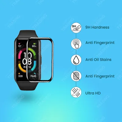 Honor Band 6 Screen Protector HD Clear Ultra Thin PMMA Full Coverage Scratch And Fingerprint Resistant