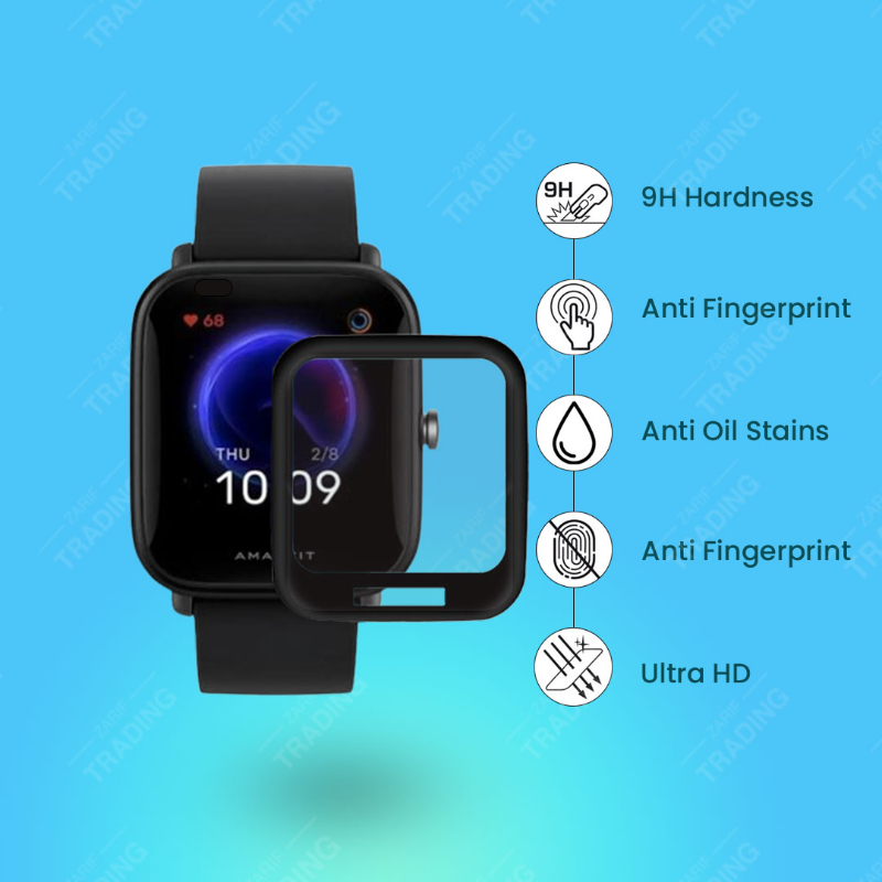 Amazfit Bip U Screen Protector HD Clear Ultra Thin PMMA Full Coverage Scratch Resistant Fingerprint Resistant