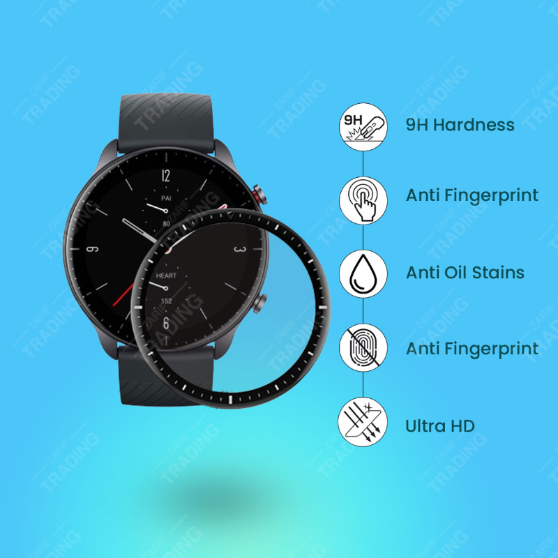 Amazfit GTR 2E Screen Protector HD Clear Ultra Thin PMMA Full Coverage Scratch Resistant Fingerprint Resistant