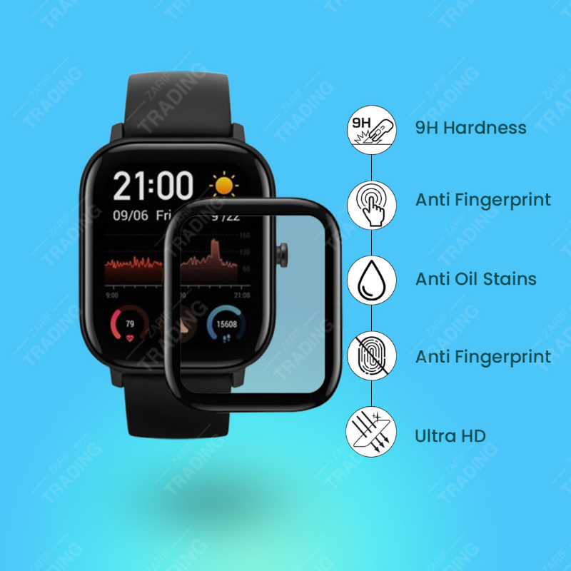 Amazfit GTS Screen Protector HD Clear Ultra Thin PMMA Full Coverage Scratch Resistant Fingerprint Resistant