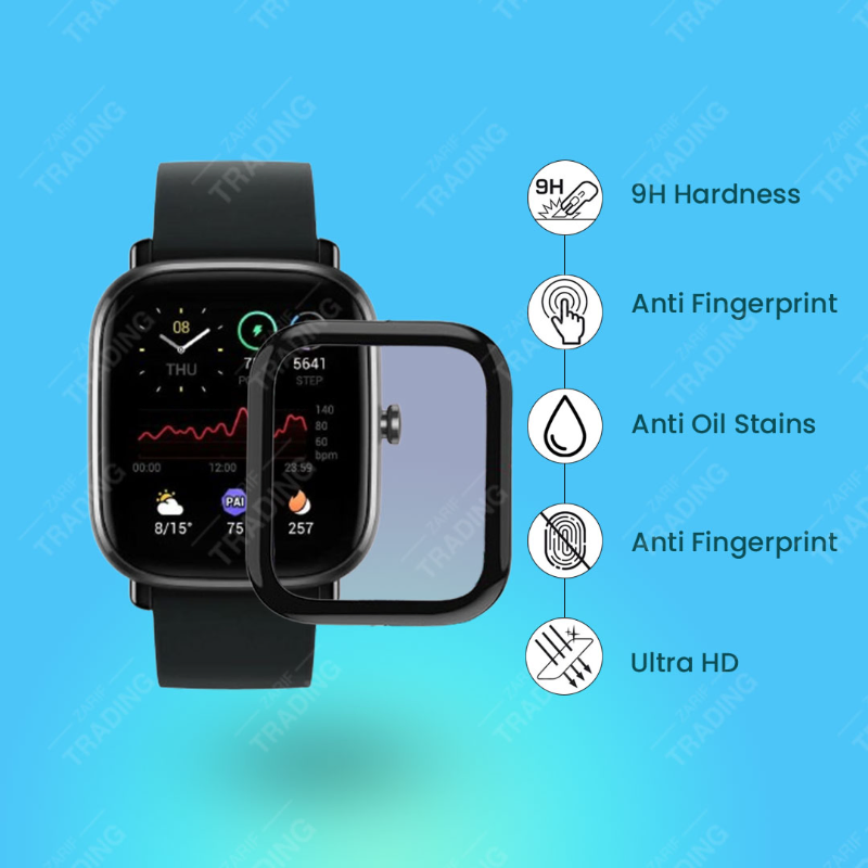 Amazfit GTS 2 Mini Screen Protector HD Clear Ultra Thin PMMA Full Coverage Scratch Resistant Fingerprint Resistant