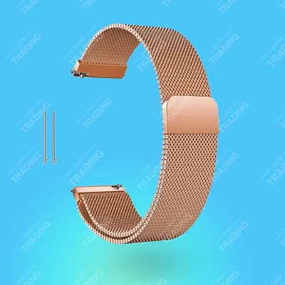 22mm Milanese Magnetic Stainless Steel Watch Strap Universal Flat Head Mesh Band Quick Release Metal Wristband for Square Smartwatches