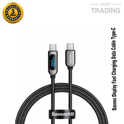 Baseus Display Fast Charging Data Cable Type C to Type C 100W 1m High Speed Charging and Transfer Cable