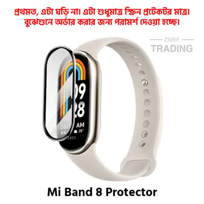 Mi Band 8 Full Coverage Plastic Screen Protector Premium Smartwatch Protection