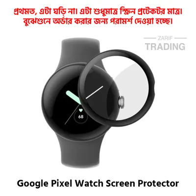 Google Pixel Watch Full Coverage Plastic Screen Protector Premium Smartwatch Protection