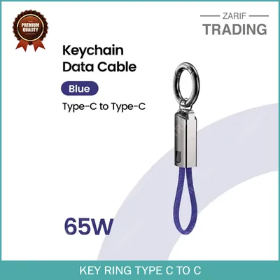 Key Ring Type C to C Fast Charging Cable PD65W 10CM Portable Short USB C Cable
