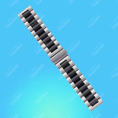 22mm Stainless Three Beads Solid Steel Strap Band Premium Metal Strap for Smart Watches and Luxury Watches Adjustable Durable Stylish Bracelet Replacement