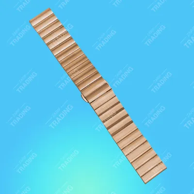 22mm Stainless Steel Bamboo Link Watch Band Adjustable Metal Bracelet Strap for Smartwatches and Luxury Watches Butterfly Buckle