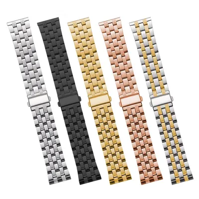 22mm Premium Stainless Steel Watch Strap Jubilee Style Two Tone with Butterfly Buckle