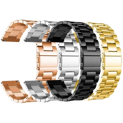 22mm Stainless Steel Premium Watch Strap Durable Metal Replacement Band for Smartwatches and Traditional Watches Classic and Adjustable