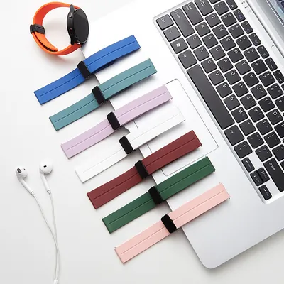 22mm Silicone Magnetic Buckle Smartwatch Strap Folding Sports Wristband for Secure and Comfortable Fit