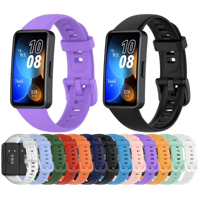 Huawei Band 8 9 10 Silicone Sports Strap Solid Color Replacement Wristband Suitable for Huawei Bracelet
