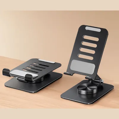 Foldable Metal Mobile Phone Stand 360 Degree Adjustable Desk Holder for iPhone Samsung and All Smartphones
