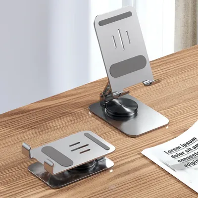 360 Degree Adjustable Foldable Metal Phone Stand Strong Desk Holder for iPhone Samsung and All Smartphones