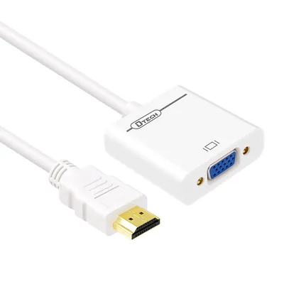 DTECH HDMI to VGA Converter Adapter Cable Full HD 1080p Gold Plated Port Durable Connector for Laptop PC Monitor and Projector