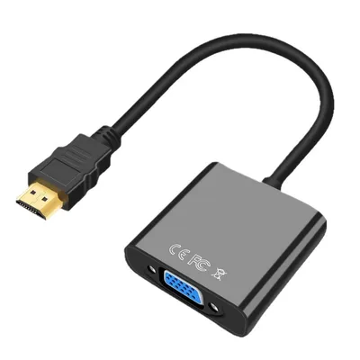 HDMI to VGA Converter Adapter Cable Full HD 1080p Plug and Play Durable Connector for Laptop PC Monitor and Projector