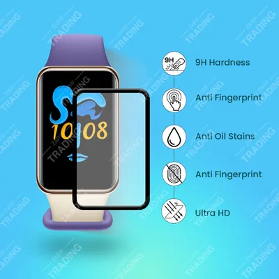 Honor Band 9 PMMA Screen Protector Flexible Plastic HD Clear Black Border Ultra Light Anti Scratch Film