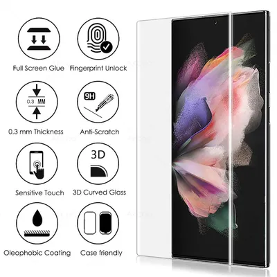 KUZOOM UV Glass Screen Protector for Samsung Galaxy S24 Ultra 3D Curved Full Coverage