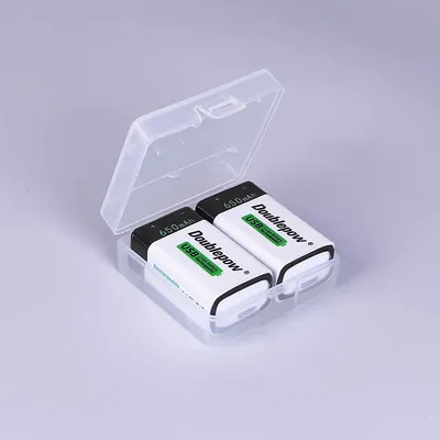 Doublepow 9V 650mAh USB Rechargeable Li ion Battery Built in Micro USB Charging