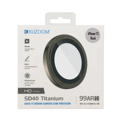 KUZ00M 99AR HD Titanium Camera Lens Protector for iPhone 12 – Anti-Scratch, Waterproof, Ultra HD Clarity