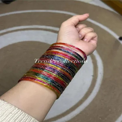 Multicolor Jori Kacher Churi Set – Premium Glass Bangles for Women