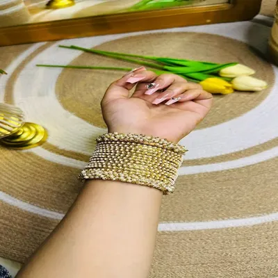 Elegant Gajra Churi Set with Pearl Detailing – Bridal & Party Wear Bangles
