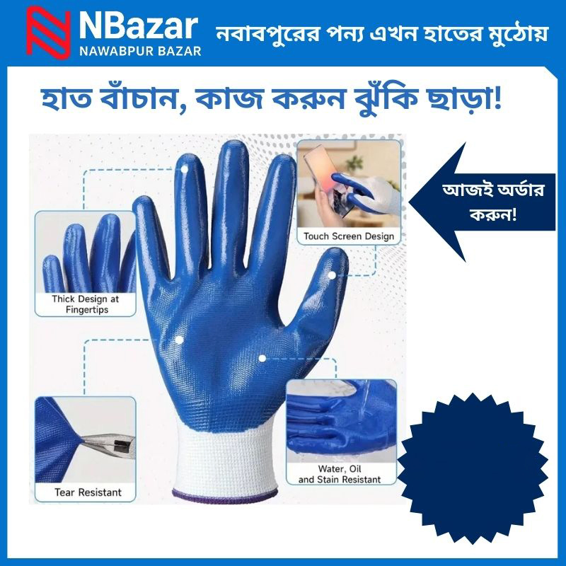Cutting Gloves WHITE and BLUE -Hand Gloves-Safety Gloves
