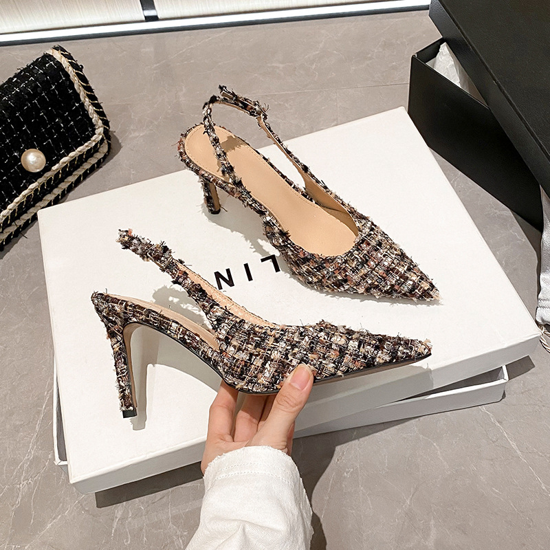  COARSE WOOL STILETTO HEEL