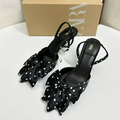 SATIN BOW EMBELLISHED HEELED MULES