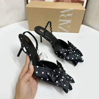 SATIN BOW EMBELLISHED HEELED MULES