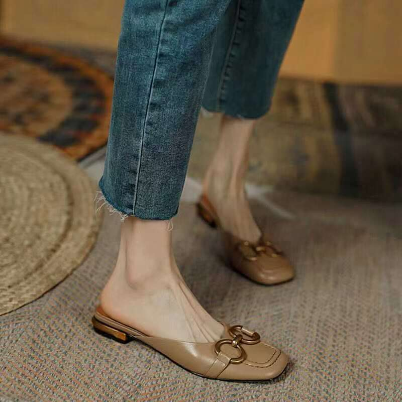 FRENCH RETRO STYLE LAZY MULE SHOES