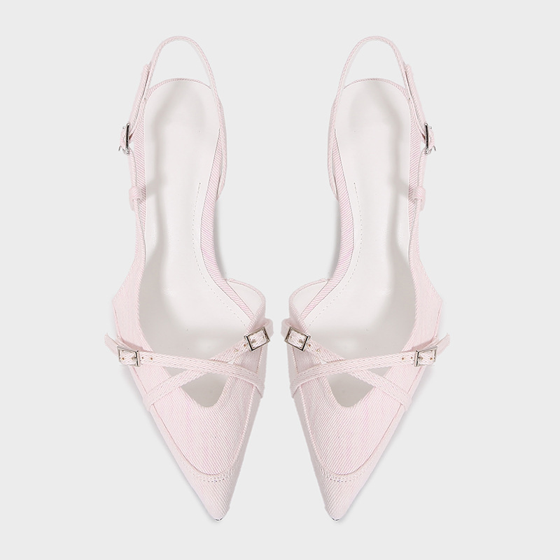 DENIM HIGH-HEELED MULES