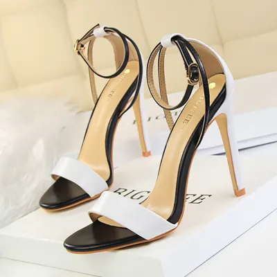  NIGHTCLUB STILETTO HEEL BLOCKED COLOR OPEN-TOE 