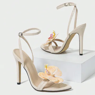 WARM APRICOT, ORCHID DECORATION, HIGH HEELS