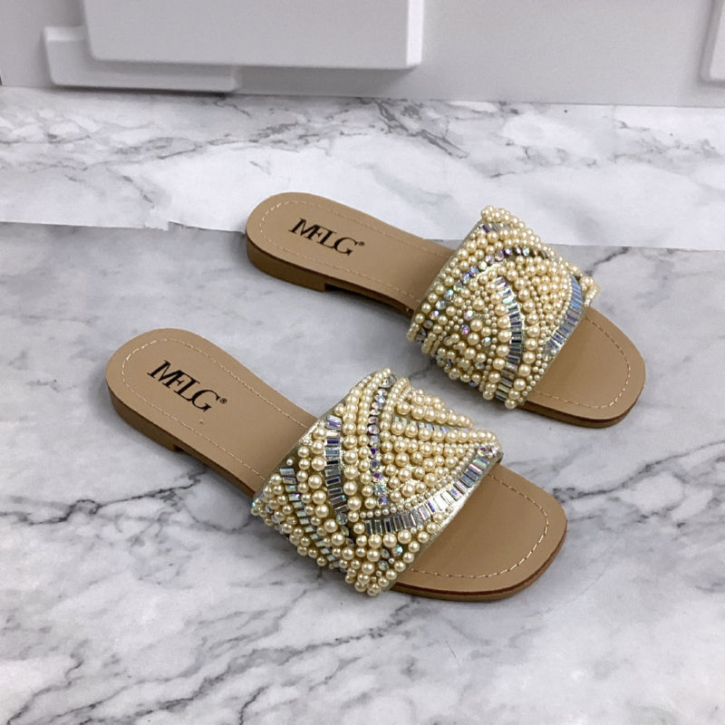 RHINESTONE PEARL DESIGN FLAT 