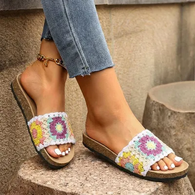 BOHO CROCHET SLIDES