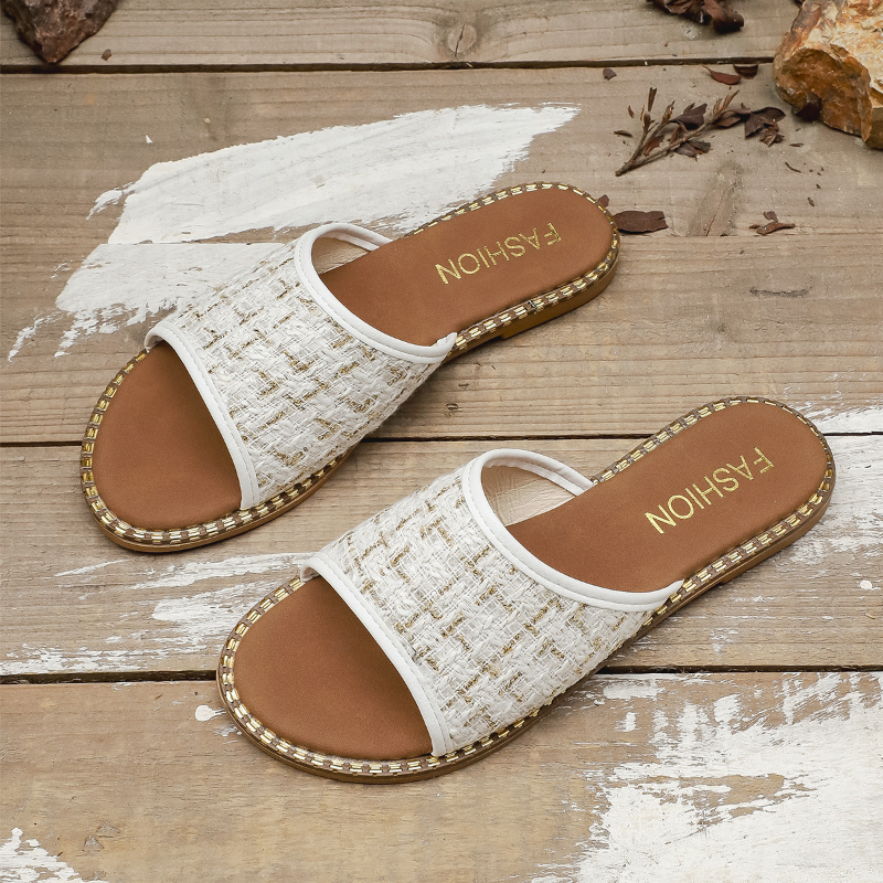 CELINE WOVEN SLIDES