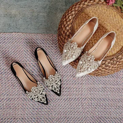 Luxurious Pearl Embellished Stylish Women's Shoes