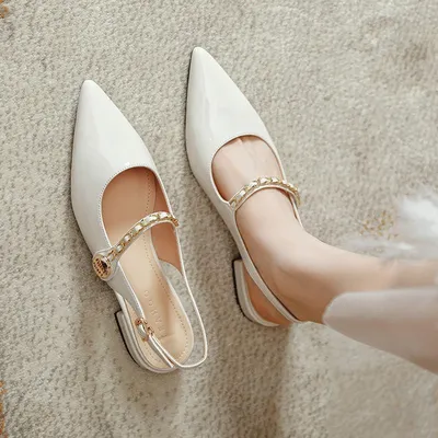 French Chain Light Mouth Design Sandals