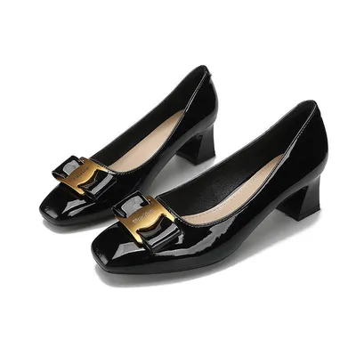 Apricot Single-Strap Pumps