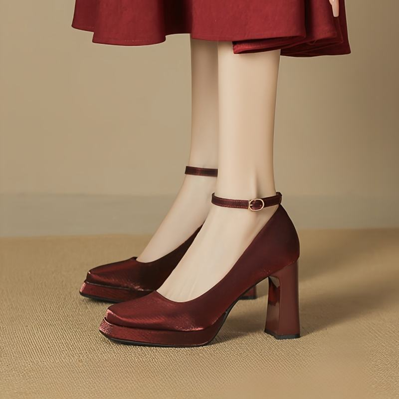 White Satin Lace Heels