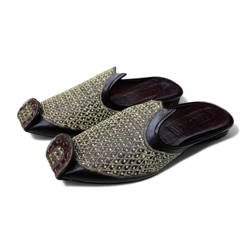 Pure leather nagra crafted sandals