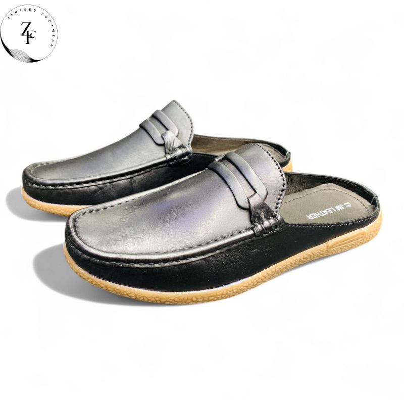 Pure leather half shoes 