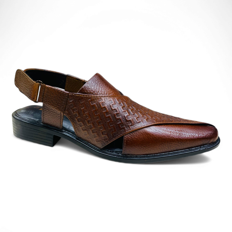 Men’s Premium Textured Leather Back-Strap Sandals