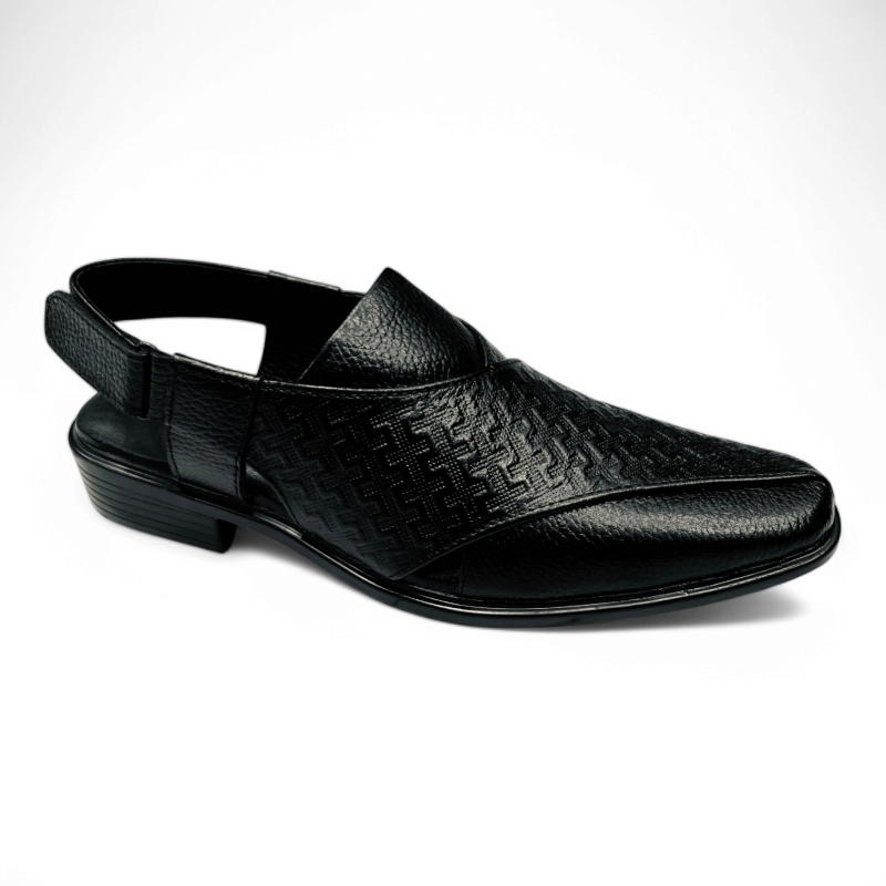 Men’s Premium Textured Leather Back-Strap Sandals