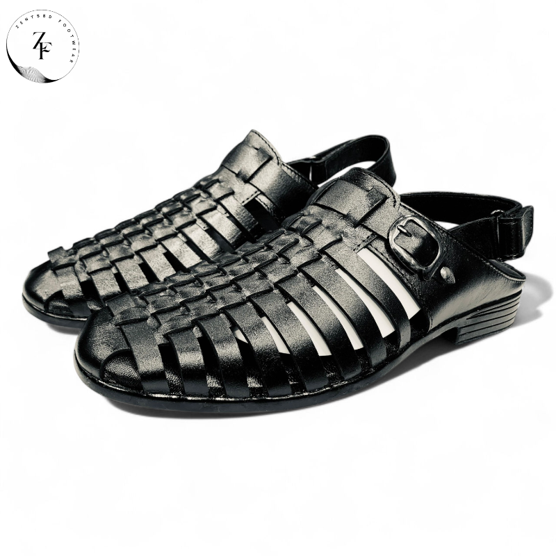 Geuine leather back-stap sandals 