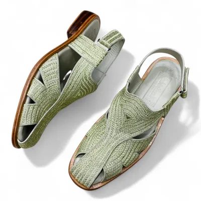 Genuine leather crafted Kabuli shoes